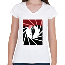 PRINTFASHION Half Life  - Női V-nyakú póló - Fehér női póló