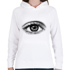 PRINTFASHION Halftone eye - Női kapucnis pulóver - Fehér női pulóver, kardigán