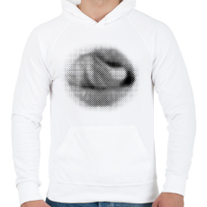 PRINTFASHION Halftone mouth - Férfi kapucnis pulóver - Fehér