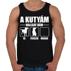 PRINTFASHION Hallgat rám a kutyám - Férfi atléta - Fekete