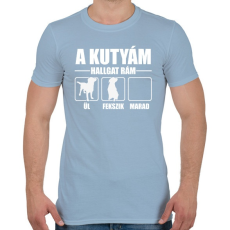PRINTFASHION Hallgat rám a kutyám - Férfi póló - Világoskék