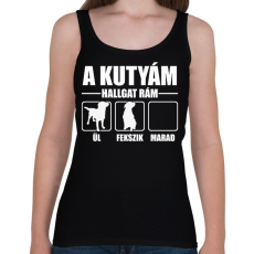 PRINTFASHION Hallgat rám a kutyám - Női atléta - Fekete