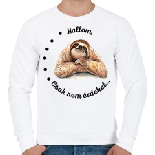 PRINTFASHION Hallom, csak nem érdekel... - Férfi pulóver - Fehér férfi pulóver, kardigán