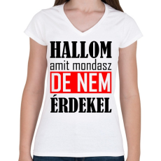 PRINTFASHION Hallom - Női V-nyakú póló - Fehér