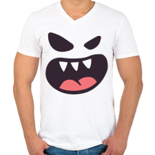 PRINTFASHION Halloween arc - Férfi V-nyakú póló - Fehér férfi póló