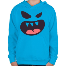 PRINTFASHION Halloween arc - Gyerek kapucnis pulóver - Azúrkék