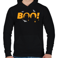 PRINTFASHION Halloween Boo! - Férfi kapucnis pulóver - Fekete