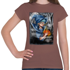 PRINTFASHION Halloween boszorkány - Női póló - Mogyoróbarna női póló