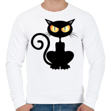 PRINTFASHION Halloween cat - Férfi pulóver - Fehér férfi pulóver, kardigán