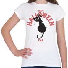 PRINTFASHION Halloween cat - Női póló - Fehér