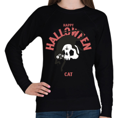 PRINTFASHION Halloween cat - Női pulóver - Fekete