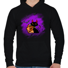 PRINTFASHION Halloween Cica - Férfi kapucnis pulóver - Fekete