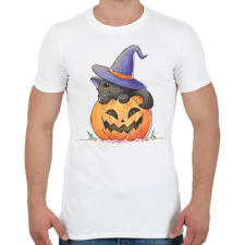 PRINTFASHION Halloween cica - Férfi póló - Fehér férfi póló