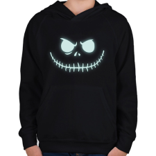 PRINTFASHION Halloween csontváz - Gyerek kapucnis pulóver - Fekete gyerek pulóver, kardigán