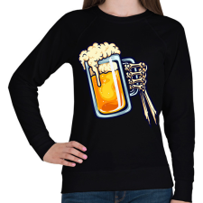 PRINTFASHION Halloween csontváz kéz sör - Női pulóver - Fekete női pulóver, kardigán