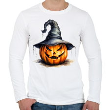PRINTFASHION Halloween - Férfi hosszú ujjú póló - Fehér férfi póló
