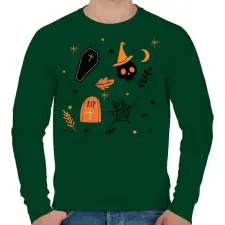 PRINTFASHION Halloween - Férfi pulóver - Sötétzöld férfi pulóver, kardigán