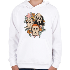 PRINTFASHION Halloween Friends - Gyerek kapucnis pulóver - Fehér gyerek pulóver, kardigán