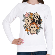 PRINTFASHION Halloween Friends - Női pulóver - Fehér