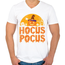 PRINTFASHION Halloween hocus pocus - Férfi V-nyakú póló - Fehér férfi póló