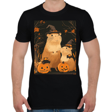 PRINTFASHION Halloween-i Capybara Család - Férfi póló - Fekete férfi póló