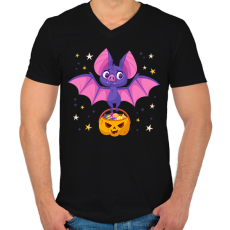 PRINTFASHION Halloween-i denevér - Férfi V-nyakú póló - Fekete