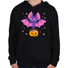PRINTFASHION Halloween-i denevér - Gyerek kapucnis pulóver - Fekete gyerek pulóver, kardigán