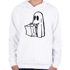 PRINTFASHION Halloween-i szellem - Gyerek kapucnis pulóver - Fehér