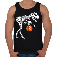 PRINTFASHION Halloween-i T-rex - Férfi atléta - Fekete atléta, trikó