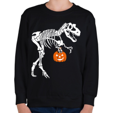 PRINTFASHION Halloween-i T-rex - Gyerek pulóver - Fekete