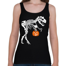 PRINTFASHION Halloween-i T-rex - Női atléta - Fekete női trikó