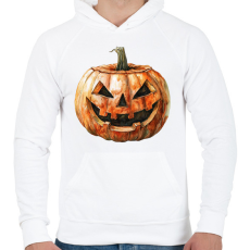 PRINTFASHION Halloween-i töklámpás - Férfi kapucnis pulóver - Fehér