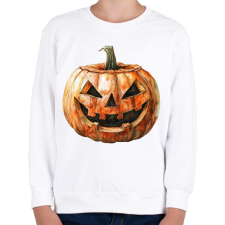 PRINTFASHION Halloween-i töklámpás - Gyerek pulóver - Fehér gyerek pulóver, kardigán
