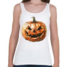 PRINTFASHION Halloween-i töklámpás - Női atléta - Fehér női trikó