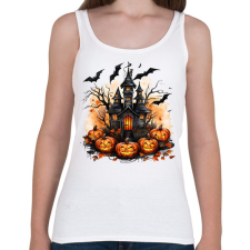 PRINTFASHION Halloween kastély - Női atléta - Fehér női trikó