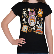 PRINTFASHION Halloween Labubu - Női póló - Fekete női póló