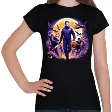 PRINTFASHION Halloween Michael Myers - Női póló - Fekete női póló