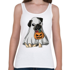 PRINTFASHION Halloween mops - Női atléta - Fehér női trikó