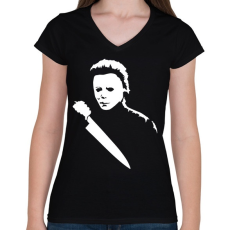 PRINTFASHION halloween - Női V-nyakú póló - Fekete