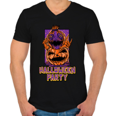 PRINTFASHION HALLOWEEN PARTY - Férfi V-nyakú póló - Fekete