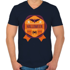 PRINTFASHION Halloween Scary Party - Férfi V-nyakú póló - Sötétkék