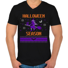 PRINTFASHION Halloween Season - Férfi V-nyakú póló - Fekete