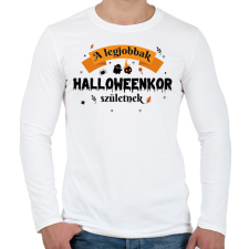 PRINTFASHION Halloween szülinap - Férfi hosszú ujjú póló - Fehér férfi póló