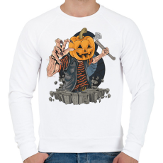PRINTFASHION Halloween tök fej - Férfi pulóver - Fehér