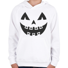 PRINTFASHION Halloween tök fej - Gyerek kapucnis pulóver - Fehér