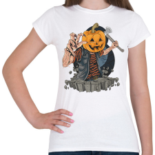 PRINTFASHION Halloween tök fej - Női póló - Fehér női póló