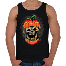 PRINTFASHION Halloween tök koponya - Férfi atléta - Fekete