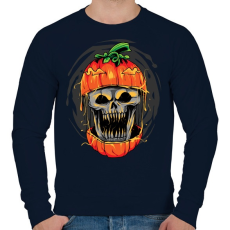 PRINTFASHION Halloween tök koponya - Férfi pulóver - Sötétkék