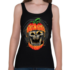 PRINTFASHION Halloween tök koponya - Női atléta - Fekete női trikó