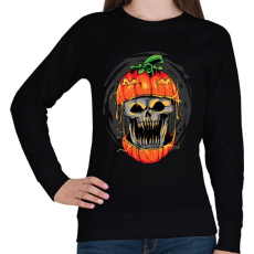PRINTFASHION Halloween tök koponya - Női pulóver - Fekete
